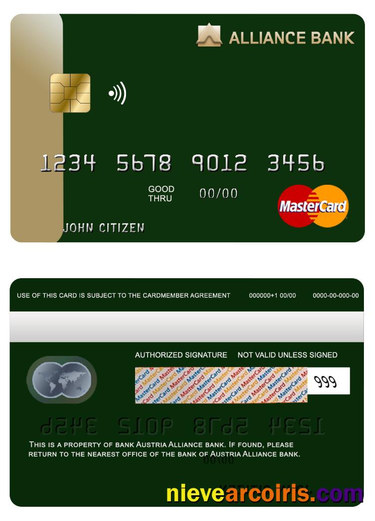 Austria Alliance bank mastercard